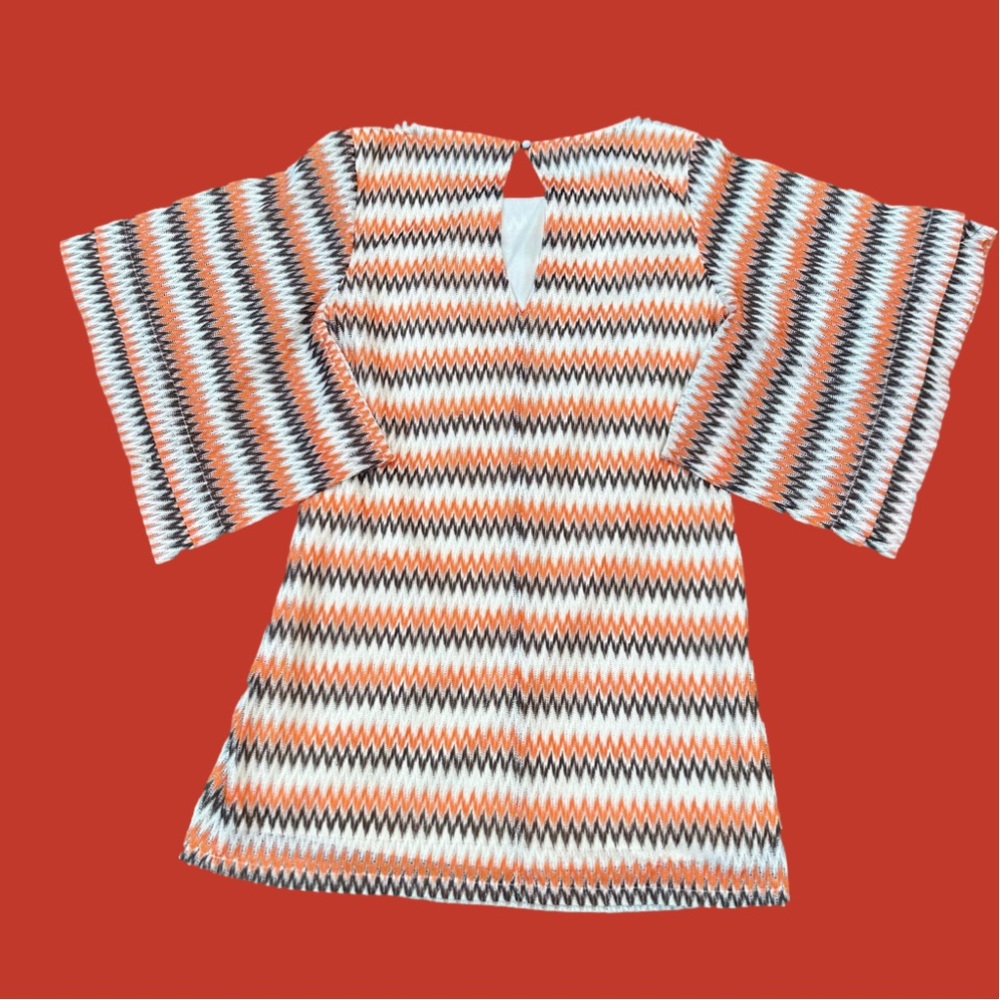NWOT-Sz L-Lucy & Co chevron overlay dress